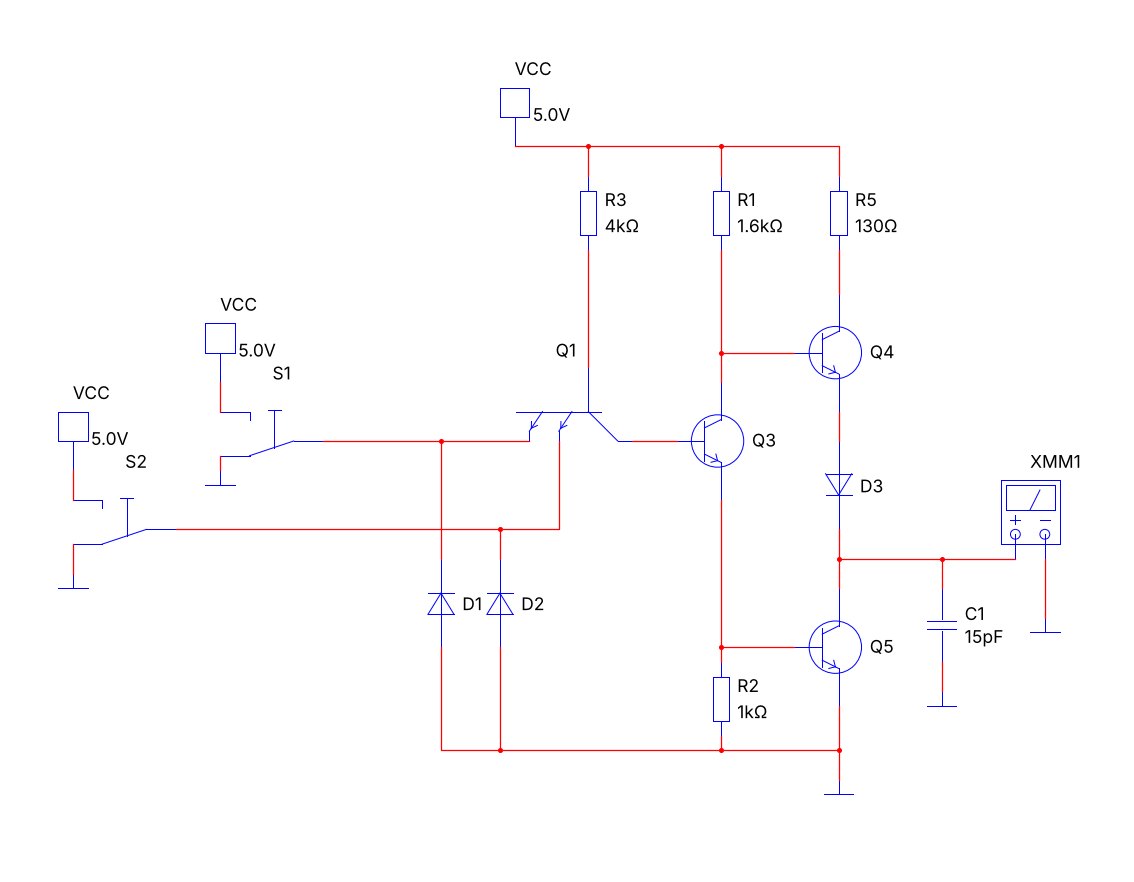 SN7400 — Классический ТТЛ 2И-НЕ с многоэмиттерным входом
