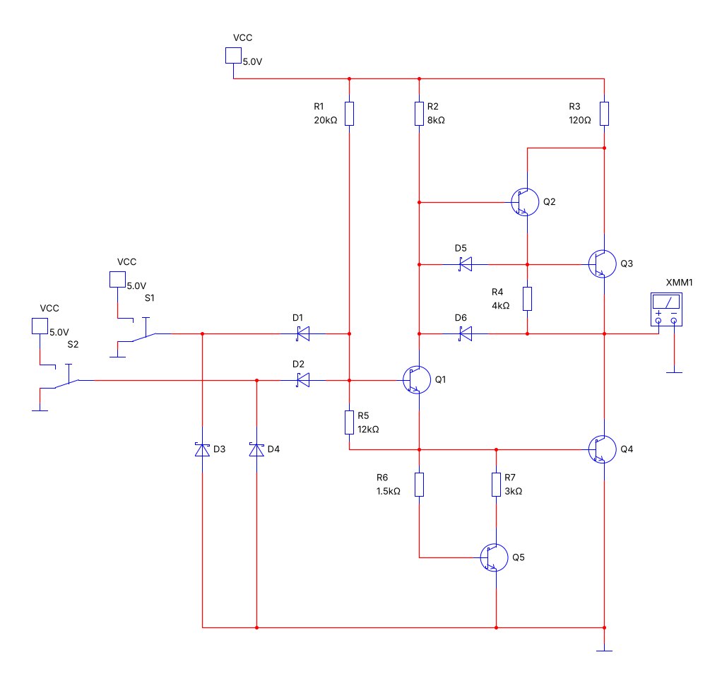 Схема SN74LS00, собранная навыком